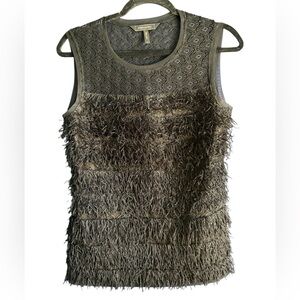 BCBGMaxAzria Black Textured Lace Top